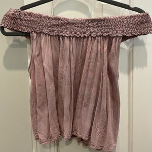 Blue life off the shoulder top